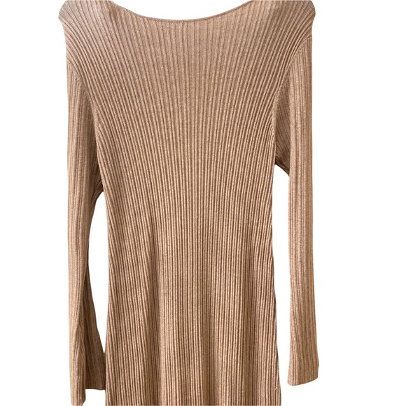 Asos Neutral Ribbed camel tan Maternity Maxi long sleeve dress - Picture 12 of 14